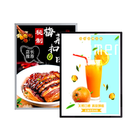 Boîte lumineuse LED rectangulaire mince en alliage d'aluminium pour menu de restaurant avec verre trempé pour publicité