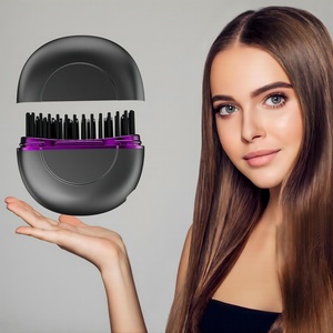 Mini cepillo alisador de pelo inalámbrico de bolsillo, peine alisador portátil USB con 3 temperaturas, alisador de barba y pelo con iones negativos - Product Image 1