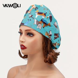 Bouffant gommage chapeau médical chirurgical chapeaux imprimer médecins hommes et femmes infirmière salle d'opération casquettes Pet soins infirmiers tête casquette gommage casquettes - Product Image 1