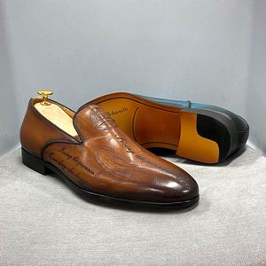 Mocassins confortables pour hommes en cuir véritable, à enfiler, bout pointu, chaussures décontractées et habillées, semelle intérieure en PU, respirantes, nouveau style intemporel - Product Image 2