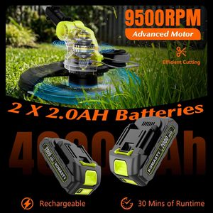 Cordless <b>String</b> Trimmer 21V Brush Battery Weed Wacker Grass for Lawn <b>Garden</b> GT-4003 Brushless Motor Extends Tool Life and Runtim - Product Image 6