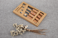 Prix usine bas quantité minimale de commande multifonctionnel 3 pièces manche en bois épluchage ensemble de couteaux d'office avec utilisation de cuisine éplucheur en acier inoxydable