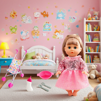 Adorable ensemble de mini-poupées souples en plastique moulé par soufflage de 14 pouces avec fonctions de boisson et d'urination - Équipé d'un circuit intégré à 12 sons pour les jeux d'imitation des enfants
