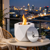Brasero de table portable moderne, surface thermolaquée, carburant bioéthanol écologique, utilisation intérieure/extérieure, 15000-39999 BTU