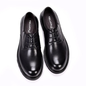 High-end quality men's business leather shoes with thick soles, cowhide round-<b>toe</b> lace-up leather casual shoes - Product Image 4