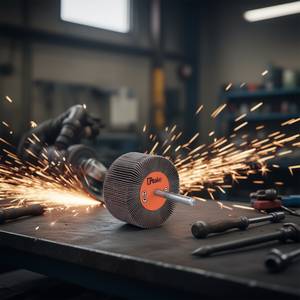 TTAKE Cylindrical Abrasive Flap <b>Wheel</b> 50x15mm 60 Grit 6mm Shaft for Metal <b>Grinding</b> - Product Image 3