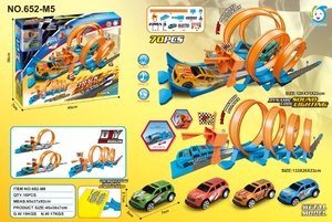 Juguete de Pista de Rieles para Armar 652-M9, 111 Piezas, <span class=keywords><strong>Coche</strong></span> Eléctrico de Riel con Catapulta de Gran Alcance, con Luces y Música - Product Image 6