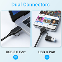 Station d'accueil Hub USB3.0 Support de charge USB-C ABS avec adaptateur de lecteur de carte SD/TF Vitesse 5Gbps pour utilisation sur PC