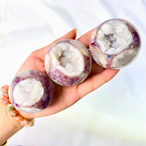 คริสตัลไมก้าสีม่วงทรงกลมขนาดเล็ก lepidolite ธรรมชาติสำหรับเป็นของขวัญ - Product Image 3