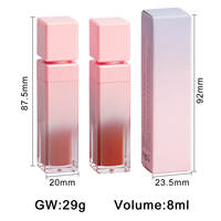 Brillant à lèvres rose mignon marque privée vente chaude végétalien brillant mat liquide rouge à lèvres tubes de brillant à lèvres vides
