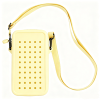 Nouveau sac de téléphone portable en silicone Chinfai avec fermeture éclair, petit format, style bandoulière, porte-monnaie unisexe, accessoires de chaussures en PVC Jibz
