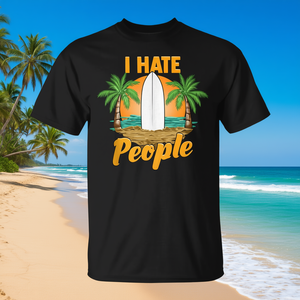 Camiseta I Hate People Beach Vacation con diseño de caligrafía artística, unisex, talla para adultos - Product Image 3