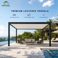 Pergola bioclimatique motorisée en aluminium imperméable de qualité commerciale, gazebo, pavillon, abri de voiture, auvent pour jardin, villa, patio
