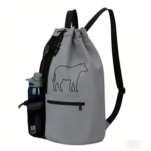 New Fashionable Ripstop Trendy Swimming Bag Mesh <strong>Drawstring</strong> <strong>Backpack</strong> with Mesh Custom <strong>Backpack</strong> Beach Gym Bag - Product Image 5
