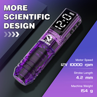 Stylo de tatouage sans fil en alliage avec batterie intégrée de 1600 mAh ; Conception robuste et pratique, vente directe d'usine pour débutants et expérimentés