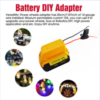 Adaptador de fuente de alimentación DIY con cables, convertidor de batería, conector, adaptador de corriente DIY, adecuado para batería de litio Dewalt de 12-20V
