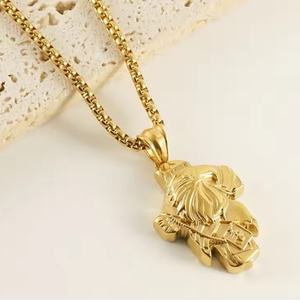 Collar de Acero Inoxidable para Hombre con Colgante de Águila del Desierto, Collar de Moda Hip-hop de Acero de Titanio de 18K para Hombre, Joyería de Moda - Product Image 4