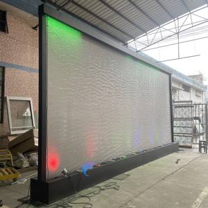 Fuente de Agua en Cascada Moderna de Acero Inoxidable, Impermeable, Montada en la Pared, con Luces LED RGB para Bodas al Aire Libre - Product Image 3