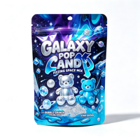 1000 pièces de sacs Mylar Ziplock à fond plat, imprimés sur mesure, 3.5g7g, à faible MOQ, anti-odeur, à sécurité enfant, refermables, pour bonbons