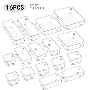 Набор из 27 прозрачных пластиковых органайзеров для ящиков: универсальные лотки для хранения косметики и принадлежностей для ванной и туалетного столика - Product Image 1
