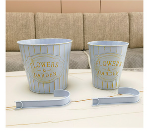 Small Metal Rectangular Hanging Bucket Detachable and Holes Bottom <b>Flower</b> Growing Pot Wedding Display Plant - Product Image 3