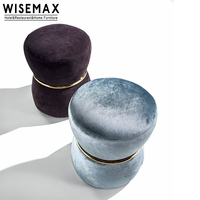 WISEMAX mobilier de salon de luxe canapé pouf latéral repose-pieds ottoman sous le bureau tabouret de maquillage en velours tabouret ottoman rond