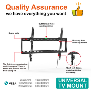 CHARMOUNT Max VESA 600x400 <span class=keywords><strong>Support</strong></span> de montage <span class=keywords><strong>TV</strong></span> <span class=keywords><strong>Support</strong></span> <span class=keywords><strong>mural</strong></span> à profil bas <span class=keywords><strong>pour</strong></span> la plupart des écrans plats de 37 à 75 pouces/fonction d'inclinaison de téléviseur incurvée - Product Image 5