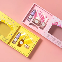 Op maat gemaakte schuiflade cosmetica cadeaudoos met vensterhoes en tray-design gegoten inlay voor verpakking van beauty make-up sets
