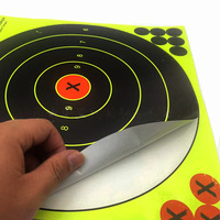 Objetivos de tiro reactivos Splatter de 12x12 pulgadas, paquete de 10 unidades, objetivos fluorescentes autoadhesivos de alta visibilidad tipo ojo de buey