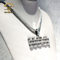 Pendentif Hip Hop lettre personnalisé brillant pour hommes rappeur VVS1 Moissanite chaîne charme HPA Flash pendentif glacé