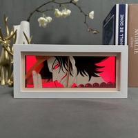 Lampe en papier découpé Anime Pirate King, cadre photo en papier 3D, décoration de table, lampe de nuit Luffy, lampe de chevet Zorro pour chambre à coucher