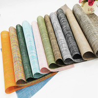 Nouveaux sets de table rectangulaires en PVC Teslin, très demandés, au design minimaliste et haut de gamme, parfaits pour les tables à manger et comme sous-verres.