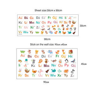 <span class=keywords><strong>Lettere</strong></span> dell'alfabeto animale del fumetto della scuola della decorazione della parete della stanza dei bambini - Product Image 5