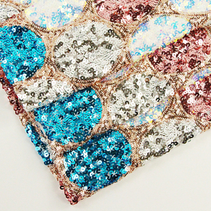 Tùy chỉnh-thực hiện đầy đủ-màu sắc hình học sequin vải cầu vồng spangle vuông màu sắc thay đổi thiết kế cho trang phục cưới thực hiện để đặt hàng - Product Image 5