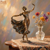 Statue de danseuse élégante de ballet en bronze de taille réelle décoration de paysage urbain