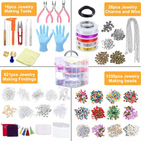 Kit de fabrication de bijoux Hobbyworker pour adultes, avec perles, fournitures, fil, pour la création de bracelets, colliers et boucles d'oreilles, idéal comme cadeau