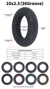 Neumáticos de Repuesto Nedong 10x2.5 36groove Serie Original Light Elastic para Patinetes o Scooters Eléctricos Xiaomi Inokim - Product Image 5