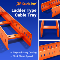 Plateau de support de câbles KUALIAN en acier au carbone robuste, ignifuge, ventilé, type échelle, avec excellente dissipation thermique