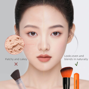 Set <span class=keywords><strong>de</strong></span> Lujo <span class=keywords><strong>de</strong></span> 12 Brochas <span class=keywords><strong>de</strong></span> <span class=keywords><strong>Maquillaje</strong></span> Personalizadas para Rostro y Ojos con Logotipo, Mango <span class=keywords><strong>de</strong></span> Madera Naranja, Cerdas Sintéticas Mixtas, Kit Corrector <span class=keywords><strong>de</strong></span> Alta Gama - Product Image 4