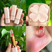 Baume à lèvres transparent hydratant bio à fleurs, personnalisable avec logo, imperméable, longue tenue et changeant de couleur, vente en gros