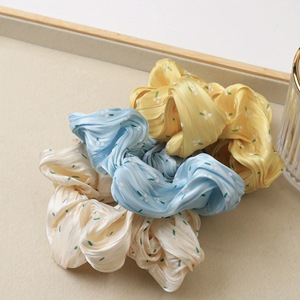 Wholesale Double-Piece Vintage <strong>Printed</strong> <strong>Headbands</strong> Flowing Light Gradient Net Gauze Scrunchies Fabric Material Girls Women - Product Image 2