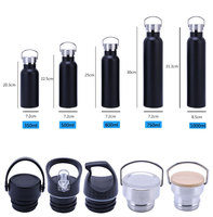 Bouteille d'eau de randonnée avec couvercle en bambou, logo personnalisé, 750 ml, 1 L, double paroi en acier inoxydable, isolée sous vide, pour sport, camping, eau glacée hydrogénée