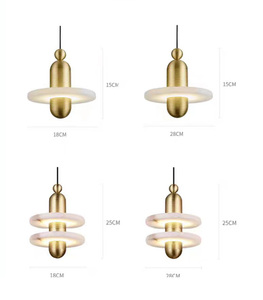 <span class=keywords><strong>Lampadario</strong></span> Moderno di Lusso in Alabastro da 18CM, Lampada LED a Doppia Ape per Soggiorno, Piccolo <span class=keywords><strong>Lampadario</strong></span> in Marmo Naturale - Product Image 6