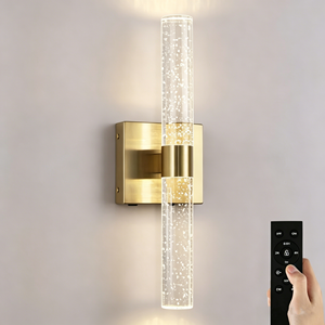 Lampe murale en cristal LED de luxe moderne pour restaurant et hôtel, design métallique pour un éclairage haut de gamme - Product Image 1