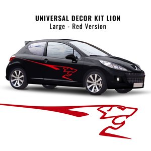 ชุดรูปลอกด้านข้างของเปอโยต์207สิงโตแดง200ซม. ชุดตัวถังรถยนต์สีแดง - Product Image 1