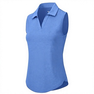 Polo sans manches confortable pour femme - Débardeur de golf col en V de qualité supérieure - Haut d'été respirant et anti-humidité - Product Image 1