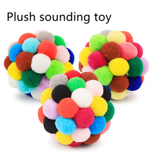 2024 nuovo colore vivido leggero all'interno intrattenuto esercizio interattivo peluche cane cane gatto palla giocattolo con campana - Product Image 4