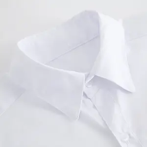 卸売10代の女の子ラウンドカラー半袖白シャツ小学校中学校制服シャツ