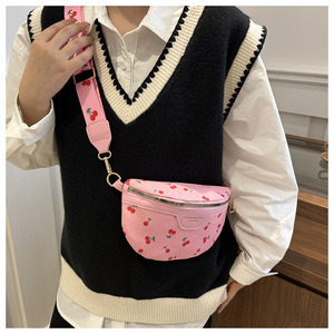 Fashion Cherry Printing bella borsa a tracolla da ragazza borsa a tracolla quotidiana da studenti <span class=keywords><strong>marsupio</strong></span> personalizzato <span class=keywords><strong>marsupio</strong></span> con cinturino staccabile - Product Image 1