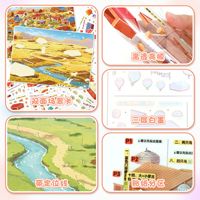 1 Paket Stiker Pemandangan Padang Rumput Miniatur 3D - DIY, Unboxing, dan Stiker untuk Bullet Journal